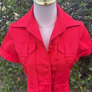 70s VTG Red Collared Women’s Shirt